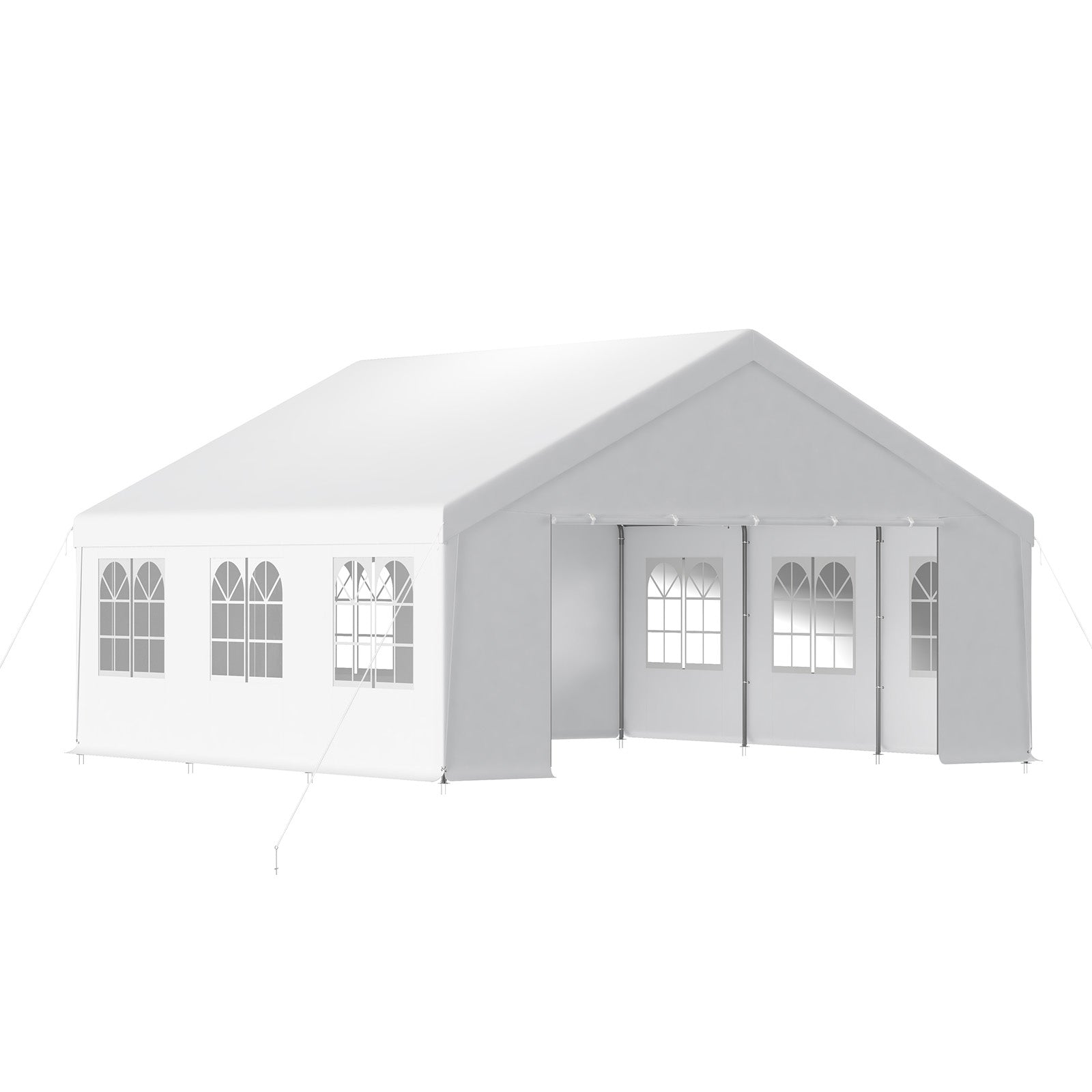 20x20/26x20 ft. Marquee Party Tent with Church Window Sidewalls - White - Aoodor